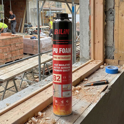 فوم پاششی ضد حریق PU حجم 500 میلی لیتر و 750 میلی لیتر، توزیع کننده عمده، فوم با درجه مقاومت در برابر آتش B1، کارتریج فوم